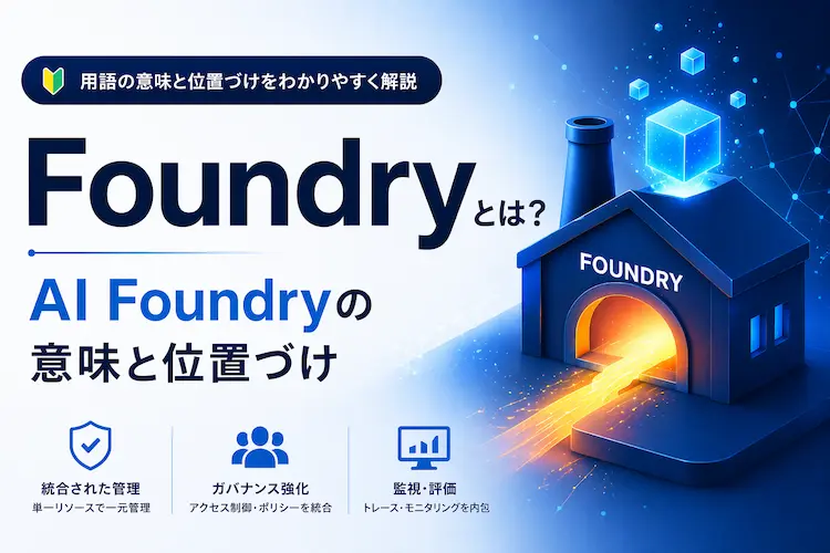 Foundry（鋳造所）の語源とAI Foundryの位置づけを示す対比図